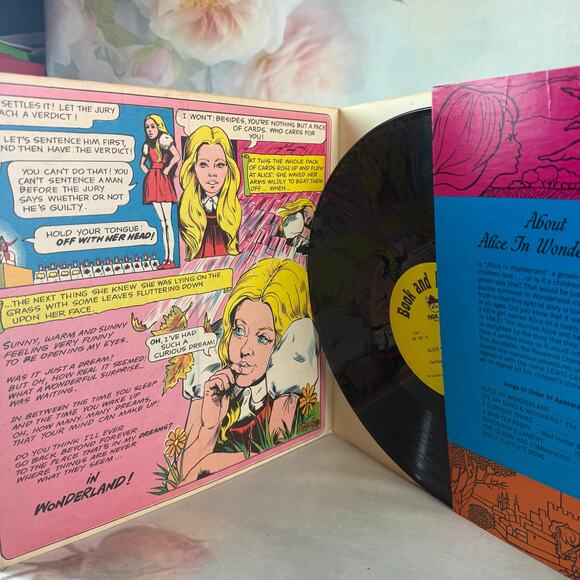 Vintage 1971 Alice In Wonderland Read Along Book & Record Vinyl Record - Picture 4 of 6